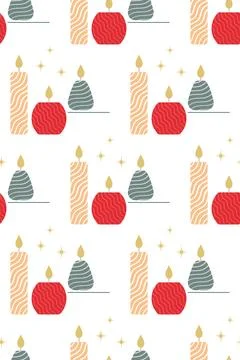 Christmas candles. Illustration. Pattern. Stock Illustration