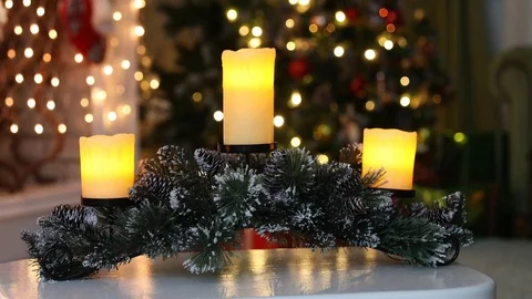 Christmas candles light Stock-Footage 82669669