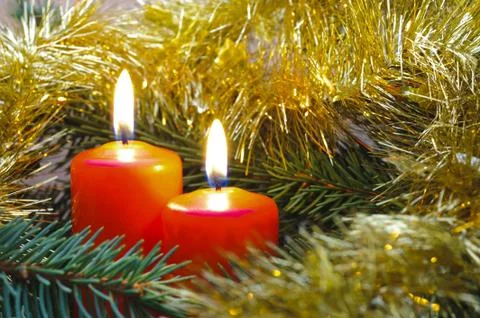 Christmas candles Stock Photos