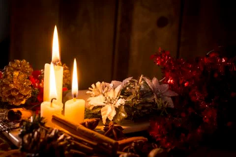 Christmas candles Stock Photos