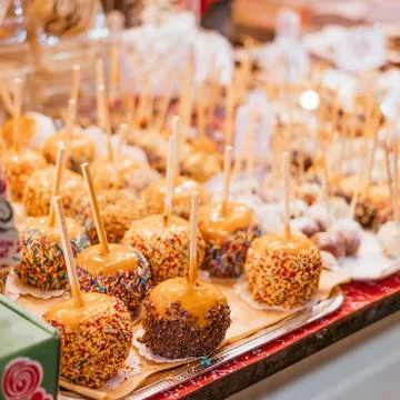 Christmas candy apples Stock Photos