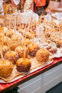 Christmas candy apples Stock Photos
