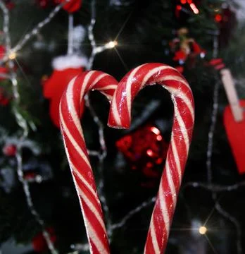 Christmas candy on a blurry background Stock Photos