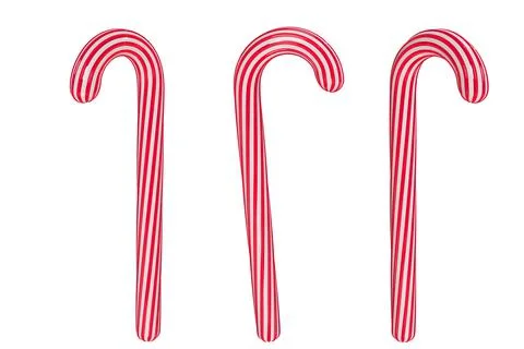 The Christmas candy cane 3d rendering isolated on  white background. Clipping Stock Illustration