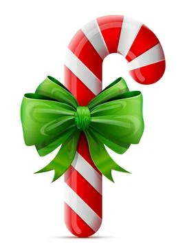 Christmas candy cane with bow Stock Illustration