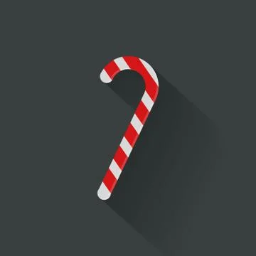 Christmas candy cane flat icon, vectorfile Stock Illustration
