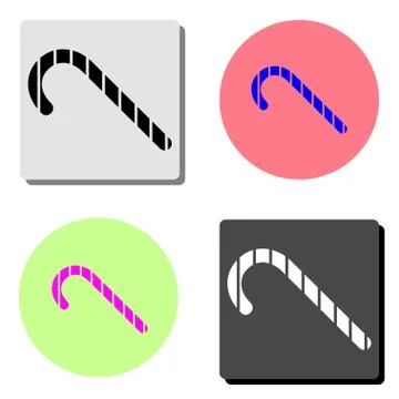 Christmas Candy Cane. flat vector icon Stock Illustration