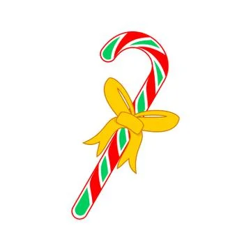 Christmas Candy Cane Gift Vector Illustration Stock Illustration