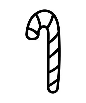 Christmas Candy Cane Icon Vector Outline Isolated Festive Holiday Design for Stock Illustration