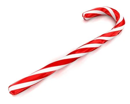 Christmas candy cane isolated on white background Stock Illustration