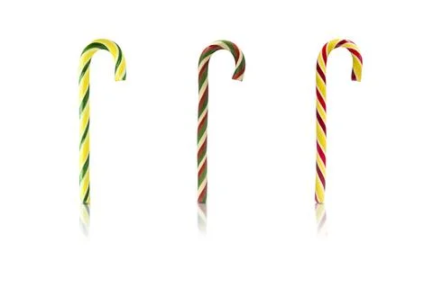 Christmas candy cane isolated on white background Stock Photos