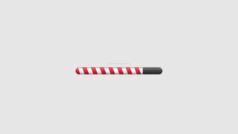 Christmas candy cane loading bar progress animation with transparent channel 스톡 동영상 345663647