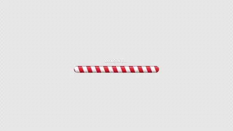 Christmas candy cane loading bar seamless loop animation with transparent alpha Stock Footage 345663653