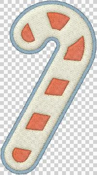 Christmas candy cane patchwork element icon with cozy textile texture and s.. Stock Illustration