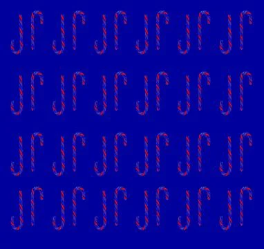 Christmas candy cane pattern on white background. Flat lay and top view Stockillustratie