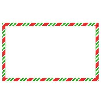 Christmas candy cane rectangle frame with red and green stripe. イラスト素材