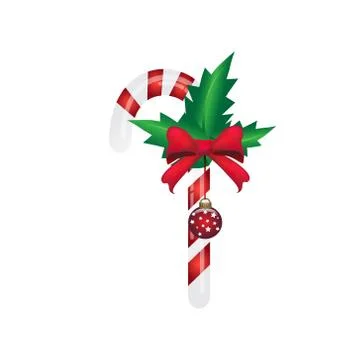 Christmas candy cane with red bow. Stock-Illustration