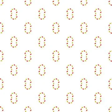 Christmas candy cane ring stripes seamless pattern Stock Illustration