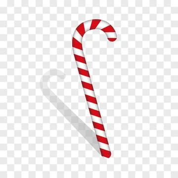 Christmas candy cane with shadow on transparen background. Stock Illustration