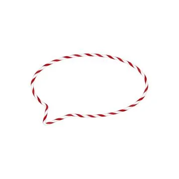 Christmas candy cane speech bubble with red and white twisted stripes, chatting 스톡 일러스트