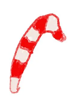 Christmas Candy Cane vector crayon illustration. festive seasonal elements .. Stockillustratie