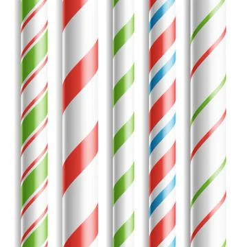 Christmas Candy Cane Vector. Horizontal Seamless Pattern Isolated On White. Good 库存插图