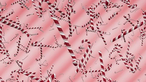 Christmas candy canes fly on striped background. New Year's holiday. Stock Footage 165201859