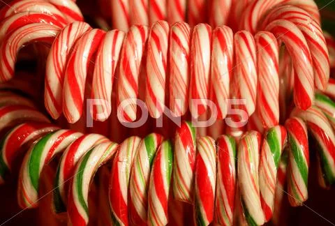 Christmas Candy Canes Stock-Fotos