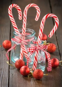 Christmas candy canes Stock Photos