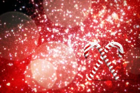 Christmas candy canes on red Illustrazione stock