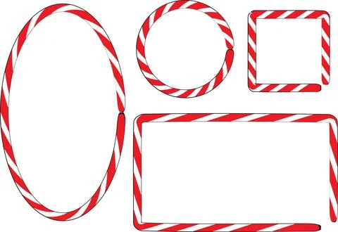 Christmas candy canes set background border frame set Stock Illustration