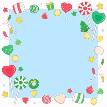 Christmas candy party frame 1 Stock Illustration