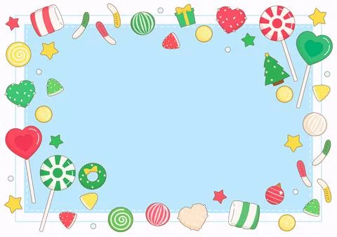 Christmas candy party frame 2 Stock Illustration