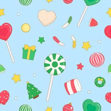 Christmas candy party pattern Stock Illustration