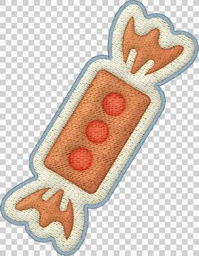 Christmas candy patchwork element embroidery icon with sweet dessert textil.. Stock Illustration