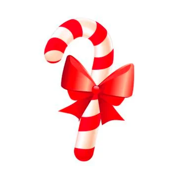 Christmas candy with red bow. Vector. Stock Illustration