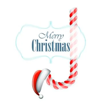 Christmas Candy With Santa Hat. Stock Illustration