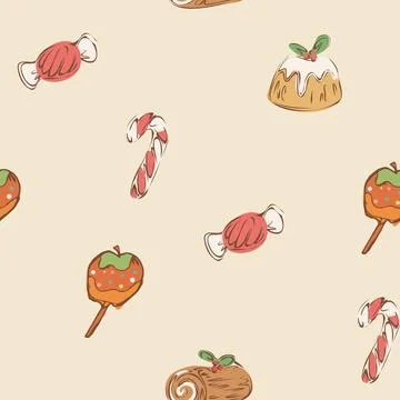 Christmas Candy Seamless Holiday Pattern Stockillustratie