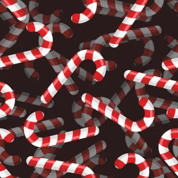 Christmas candy seamless pattern. 3D background Striped candy. Mint sweets fo Stock Illustration
