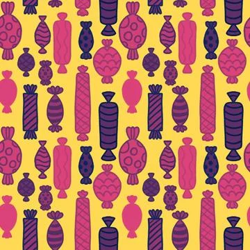 Christmas candy seamless pattern for new year wrapping paper and fabric Stock Illustration
