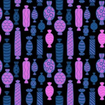 Christmas candy seamless pattern for new year wrapping paper and fabric Stock Illustration