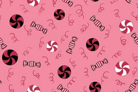 Christmas candy seamless sugar pattern for wrapping paper and fabrics Illustrazione stock