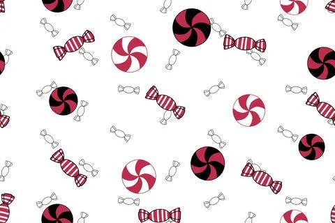 Christmas candy seamless sugar pattern for wrapping paper and fabrics 스톡 일러스트