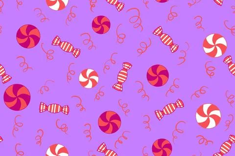 Christmas candy seamless sugar pattern for wrapping paper and fabrics Illustrazione stock