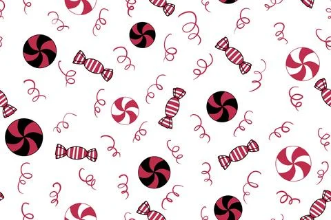 Christmas candy seamless sugar pattern for wrapping paper and fabrics Stock Illustration