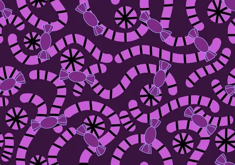 Christmas candy seamless sugar pattern for wrapping paper and fabrics and l.. Illustrazione stock