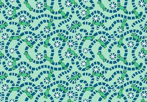 Christmas candy seamless sugar pattern for wrapping paper and fabrics and l.. Stock Illustration