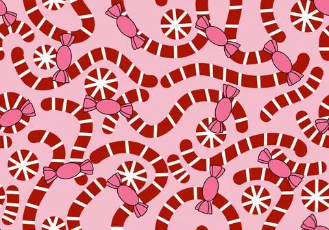 Christmas candy seamless sugar pattern for wrapping paper and fabrics and l.. 스톡 일러스트