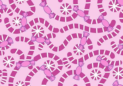 Christmas candy seamless sugar pattern for wrapping paper and fabrics and l.. Illustrazione stock