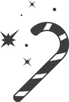 Christmas candy in the shape of a cane. Stock Illustration